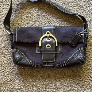 Coach Dark Brown and Black Shoulder Bag